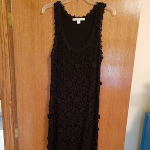 Maxi crochet black dress
